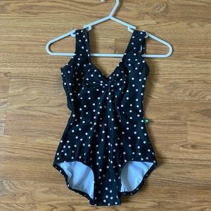 Black & White Polk-a-dot LuckyLeo Leotard - AS